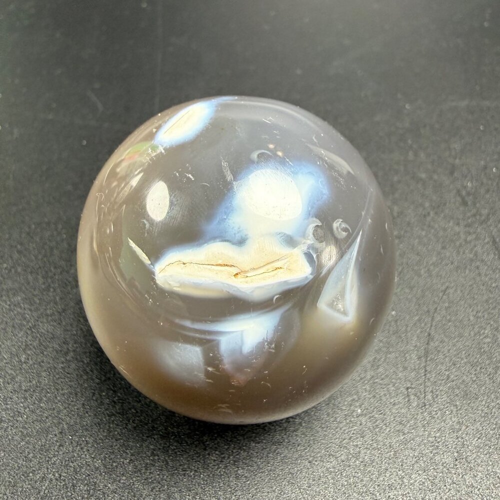 Natural Orca Agate Sphere Stone Orb Crystal Healing 50.1mm 172g